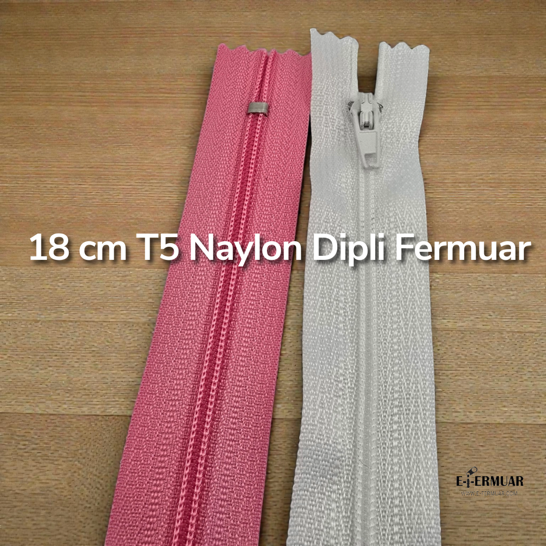 Naylon 18 Cm Cep Fermuarı  -  Dipli - NC0018T5