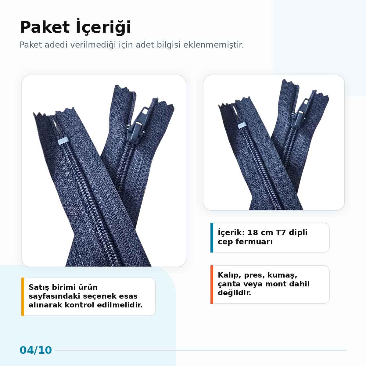 18 cm Nylon T7 Closed-End Pocket Zipper NC0018T7