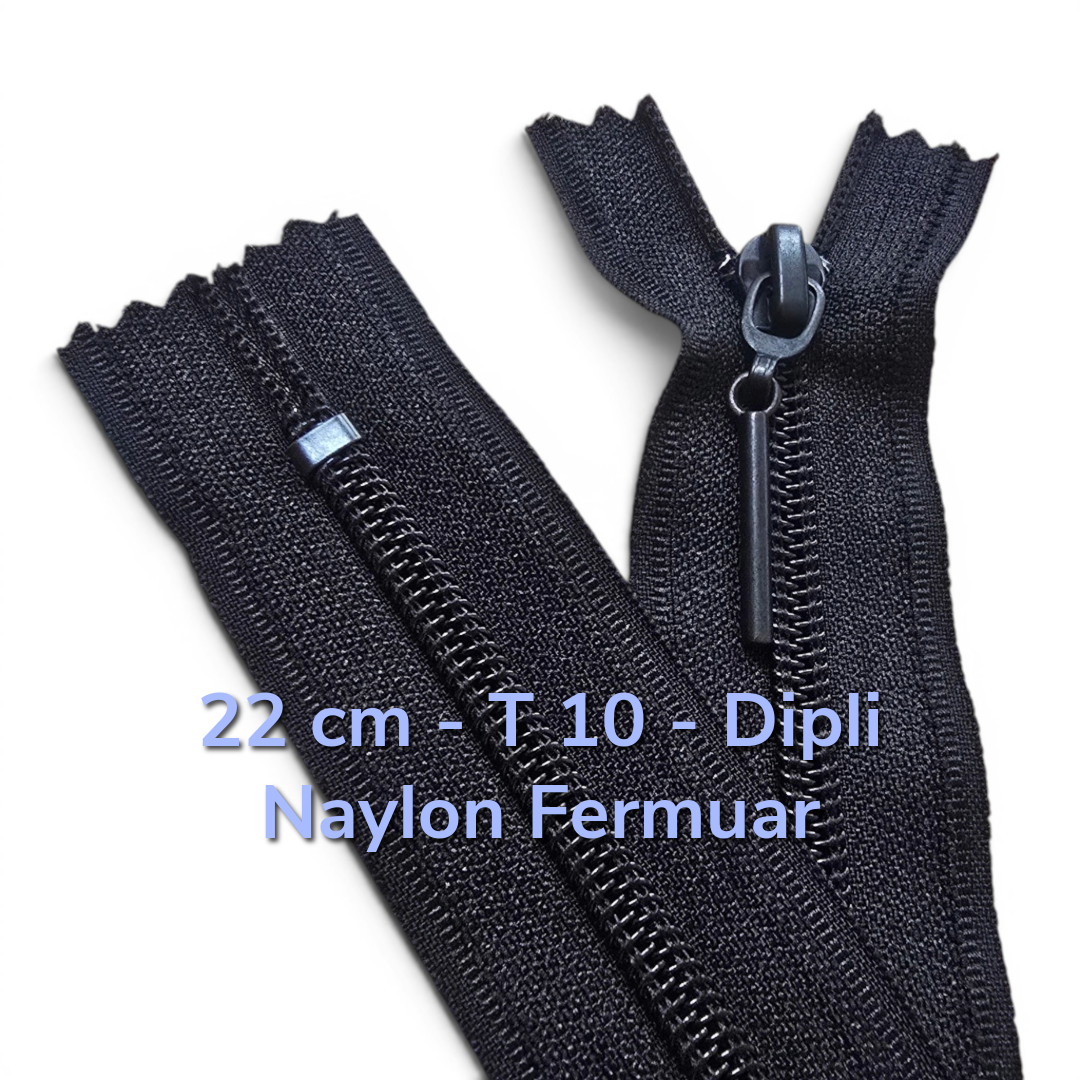 Pantolon ve Etek Fermuarı Naylon 22 cm T5 Kapalı Uçlu Revers Combi Kafa NC0022T5C