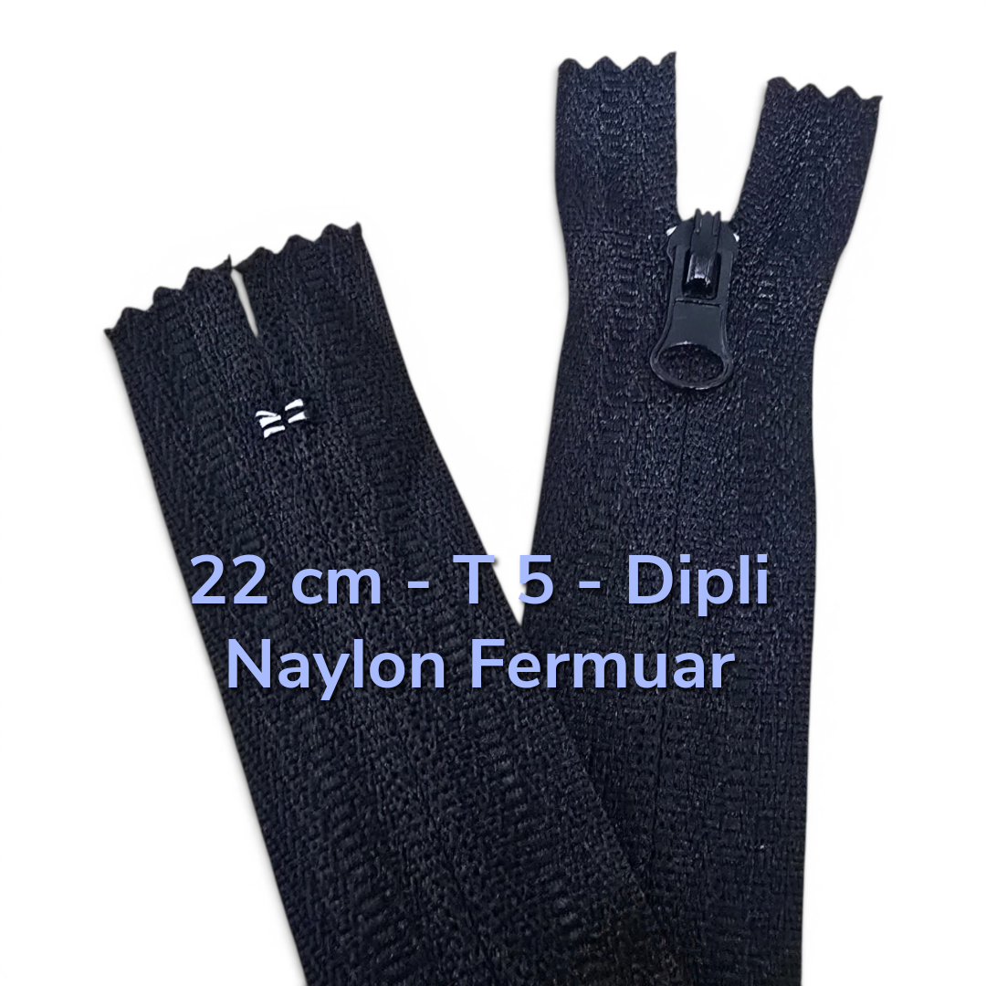 Pantolon ve Etek Fermuarı Naylon 22 cm T5 Kapalı Uçlu Revers Combi Kafa NC0022T5C