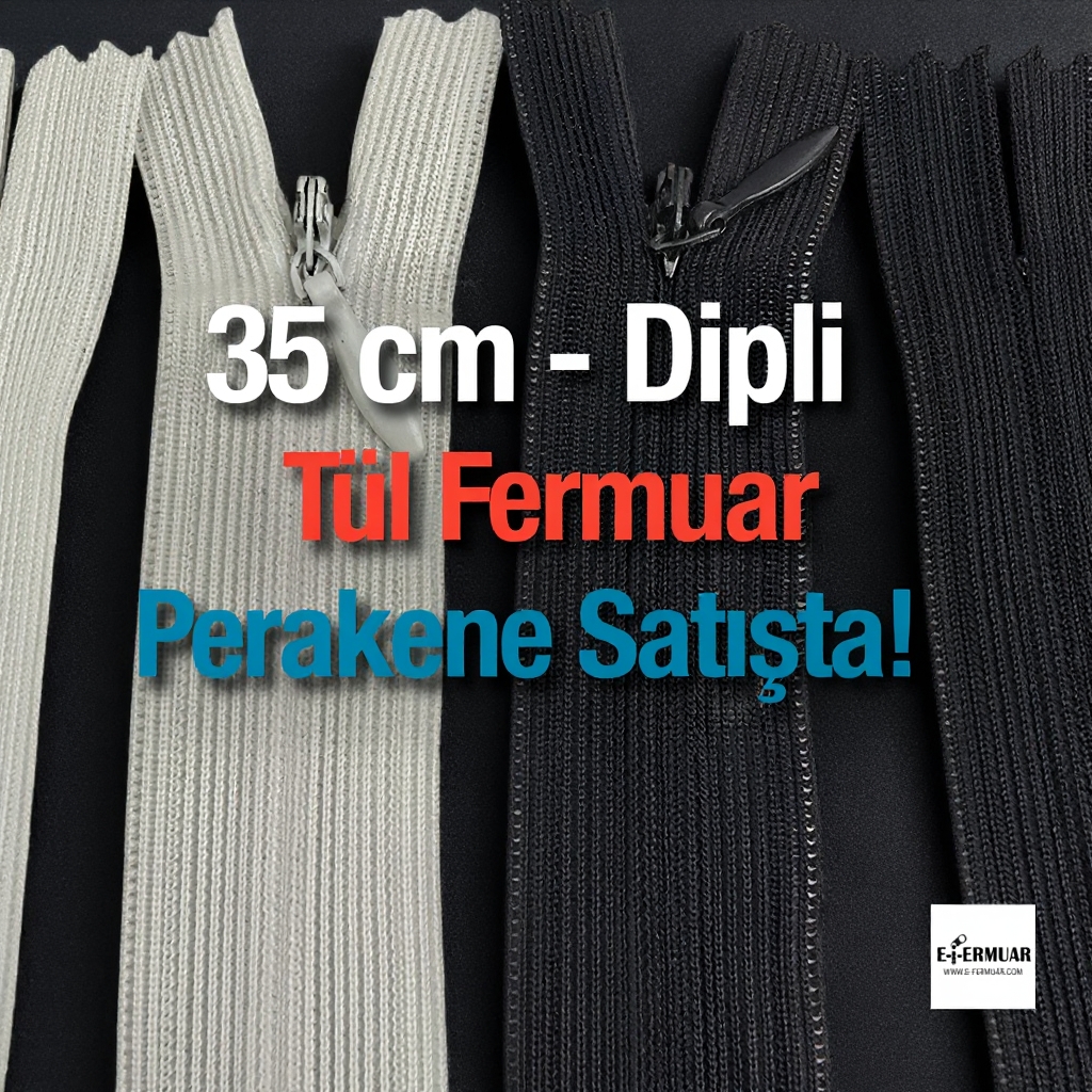 Tül Fermuar 35 cm Dipli -  NC0035TUL