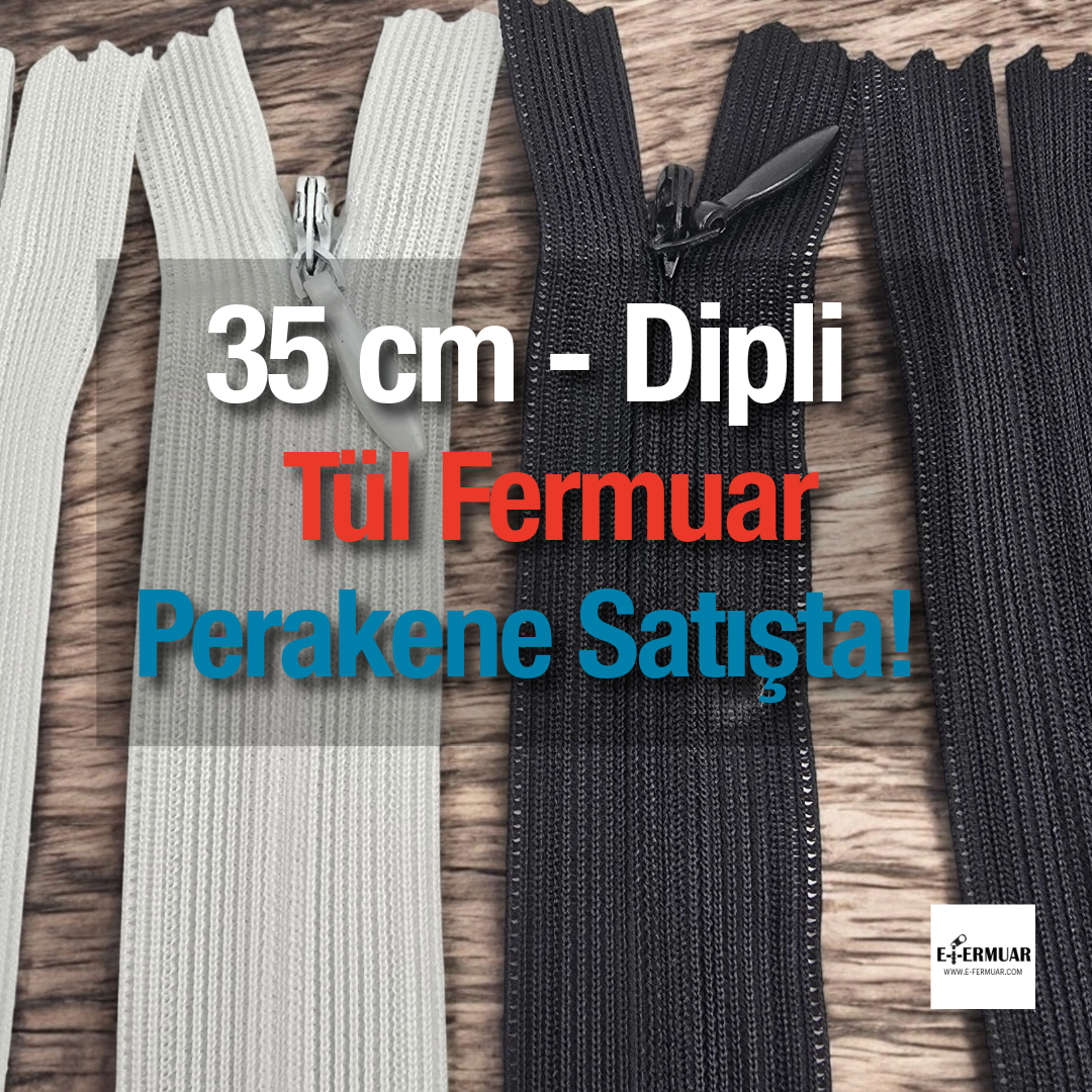 Tül Fermuar 35 cm Dipli -  NC0035TUL