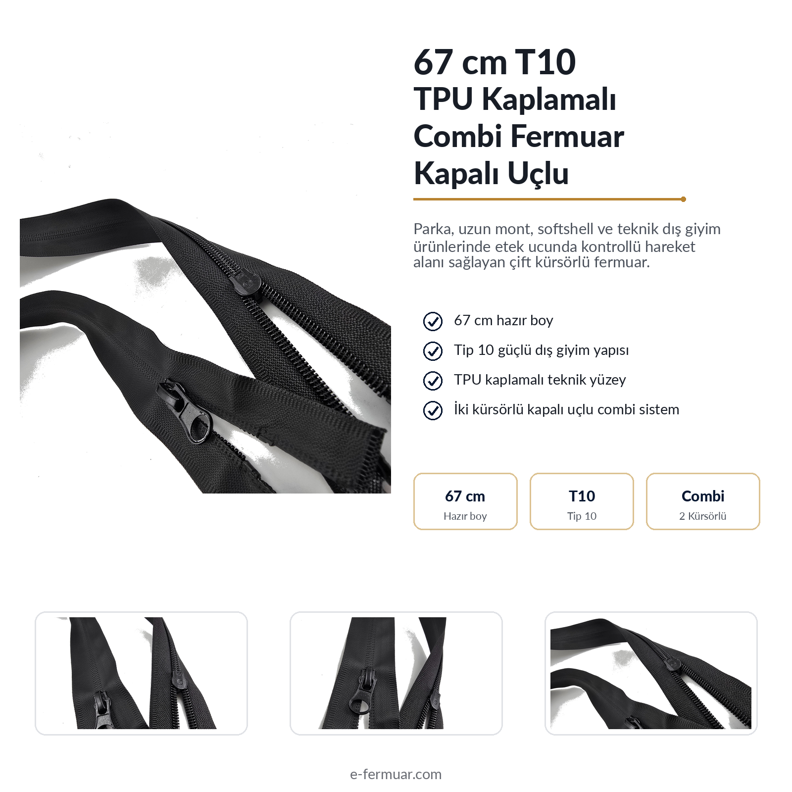 Su Geçirmez Fermuar 67 cm Tpu  NC0067SG