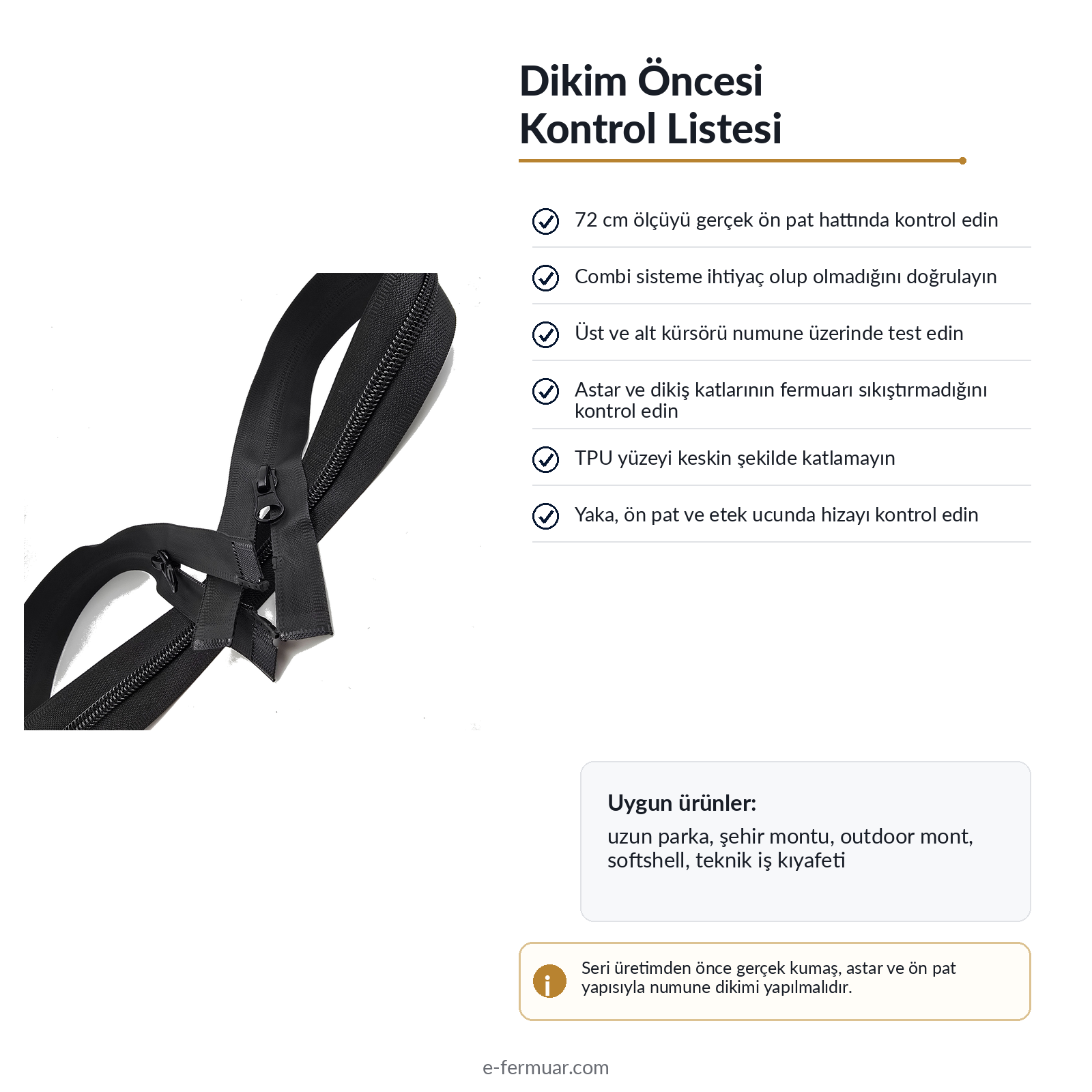 72 cm TPU Su Geçirmez Fermuar | Uzun Teknik Dış Giyim İçin Güçlü Seçim | NC0072SG