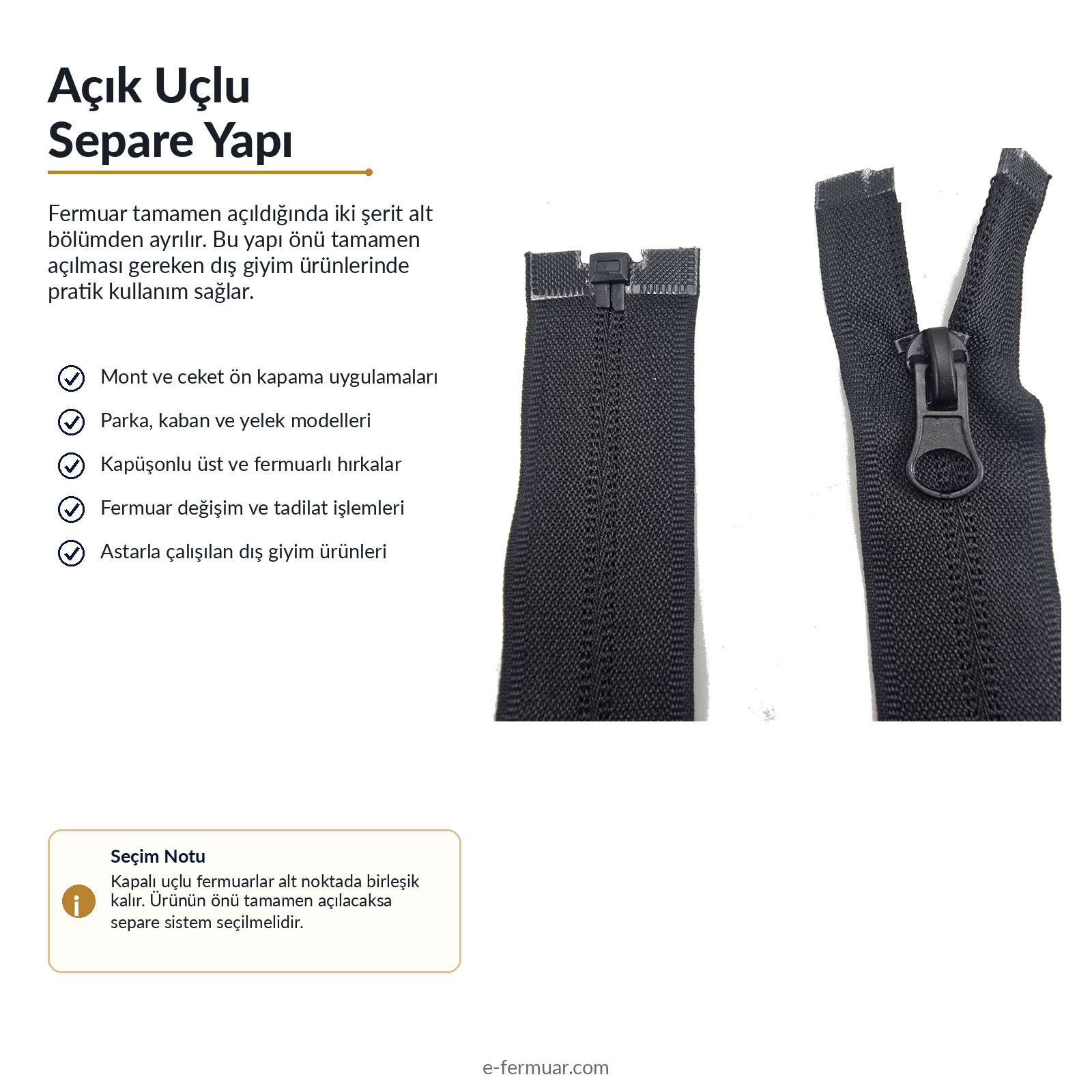 72 cm Naylon Mont Fermuarı | Açık Uçlu Separe Uzun Dış Giyim Modeli | NC0072T10