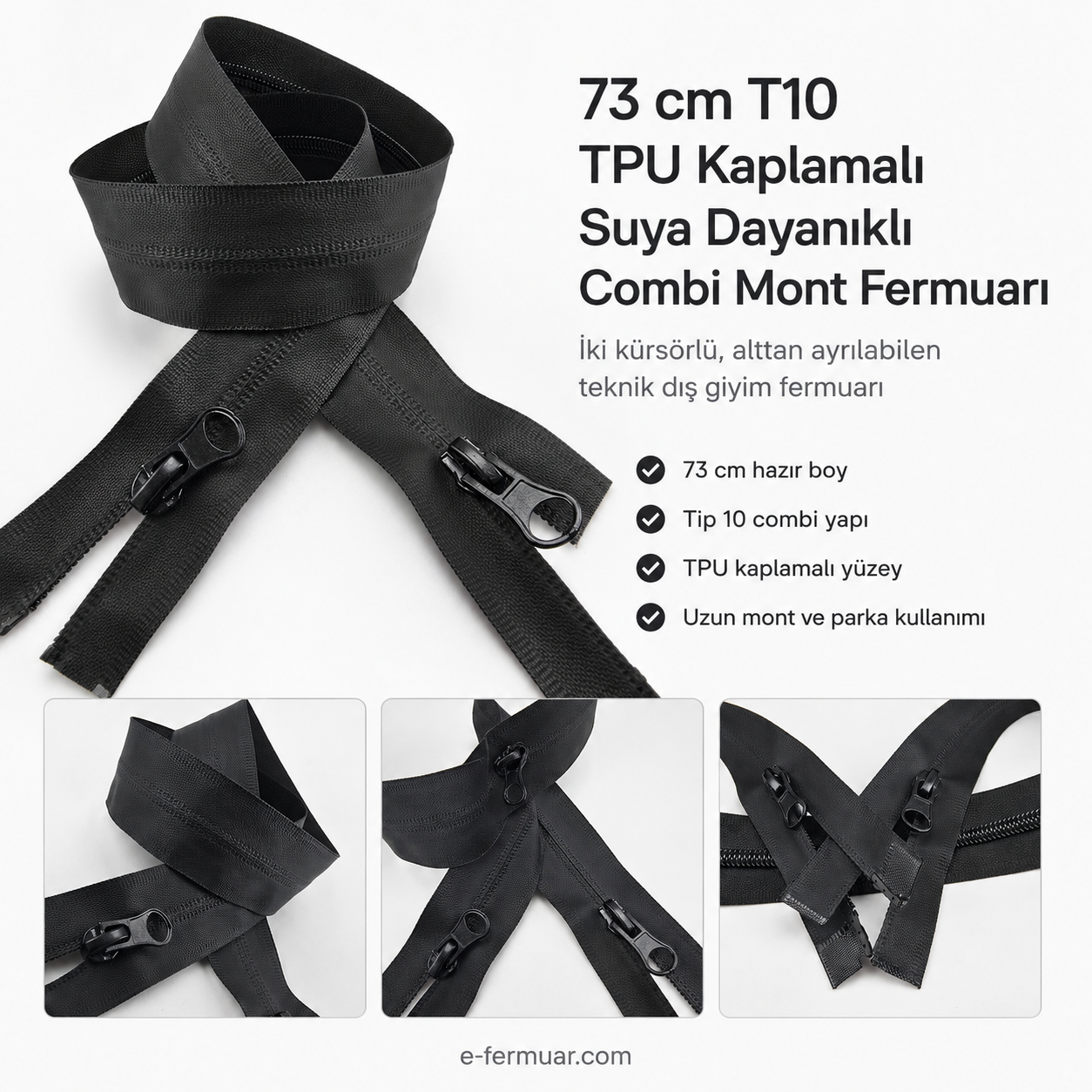 Su Geçirmez Fermuar 73 cm Tpu NC0073SG