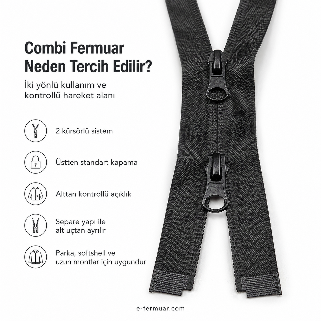 Su Geçirmez Fermuar 73 cm Tpu NC0073SG
