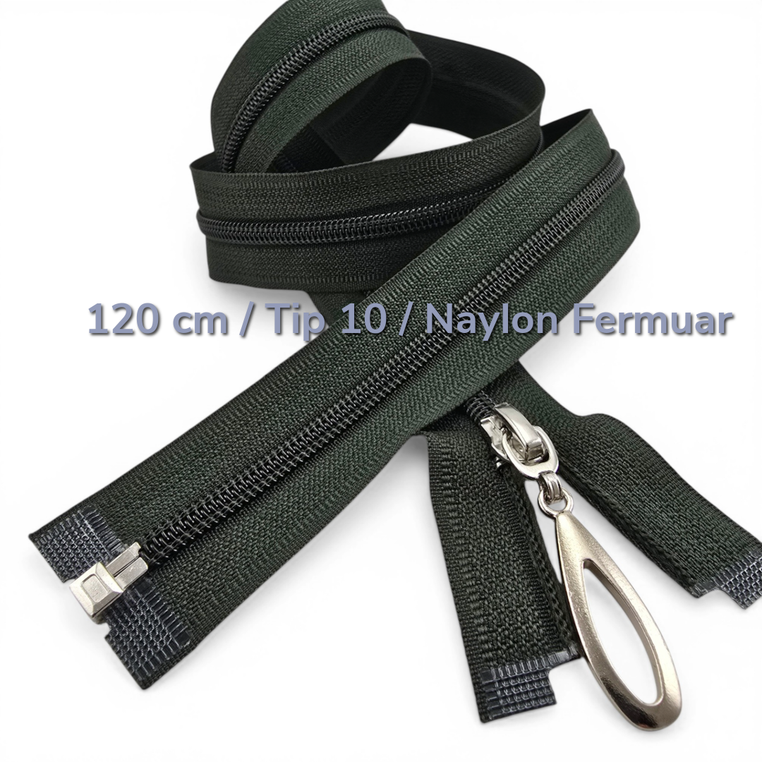 120 cm Özel Elcikli Ferace Fermuarı | Dikkat Çekici Uzun Açık Uçlu Model | PR00120T10