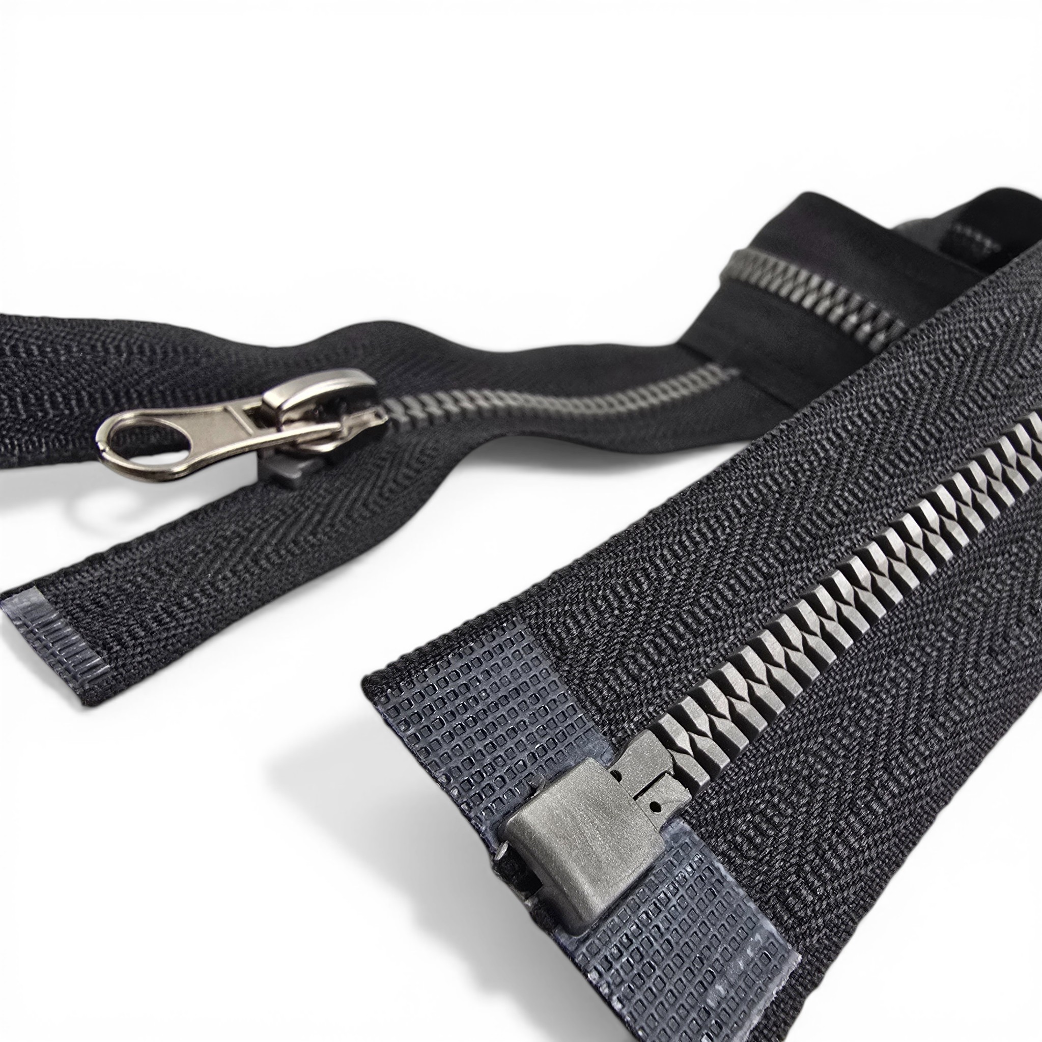 47 cm Timsah Diş Kemik Mont Fermuarı | Açık Uçlu Separe Kısa Model | PR0047T6TMS