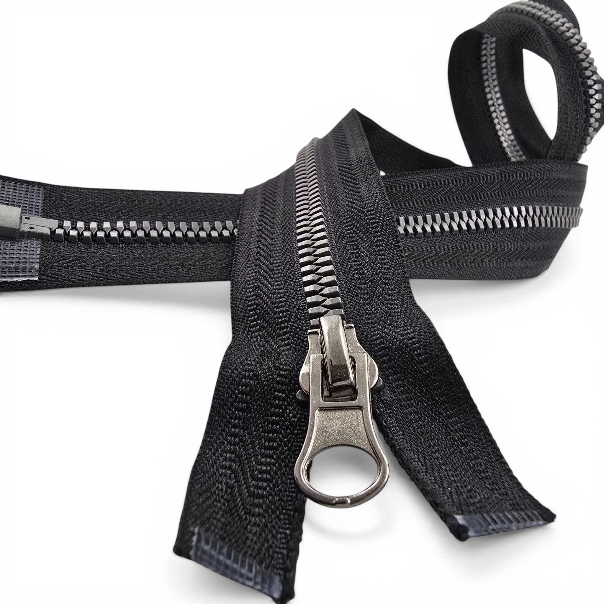 49 cm Timsah Diş Kemik Mont Fermuarı | Açık Uçlu Separe Kısa Model | PR0049T6TMS