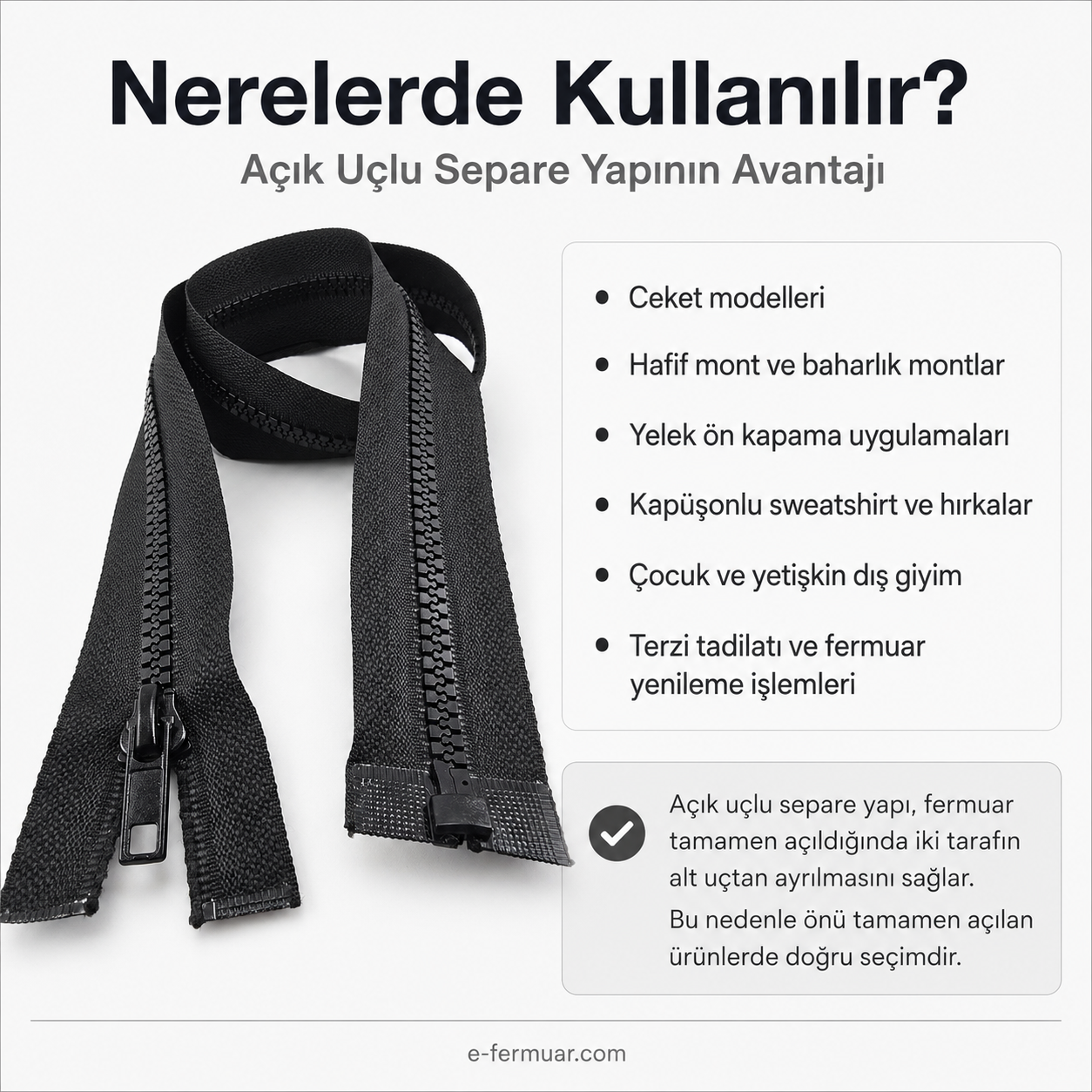 Bone Jacket Zipper, Open End (Separate), 60 cm - PR0060T6