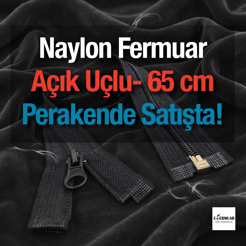 65 cm Tip 10 Naylon Mont Fermuarı Açık Uçlu Separe – Dayanıklı ve Pratik Kullanım
