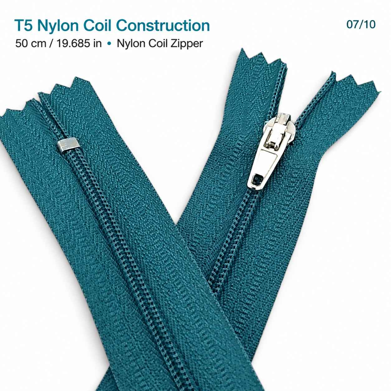 50 cm T5 Mavi Naylon Bobin Dipli Fermuar – Çanta ve Cep Fermuarı ZP0050t5