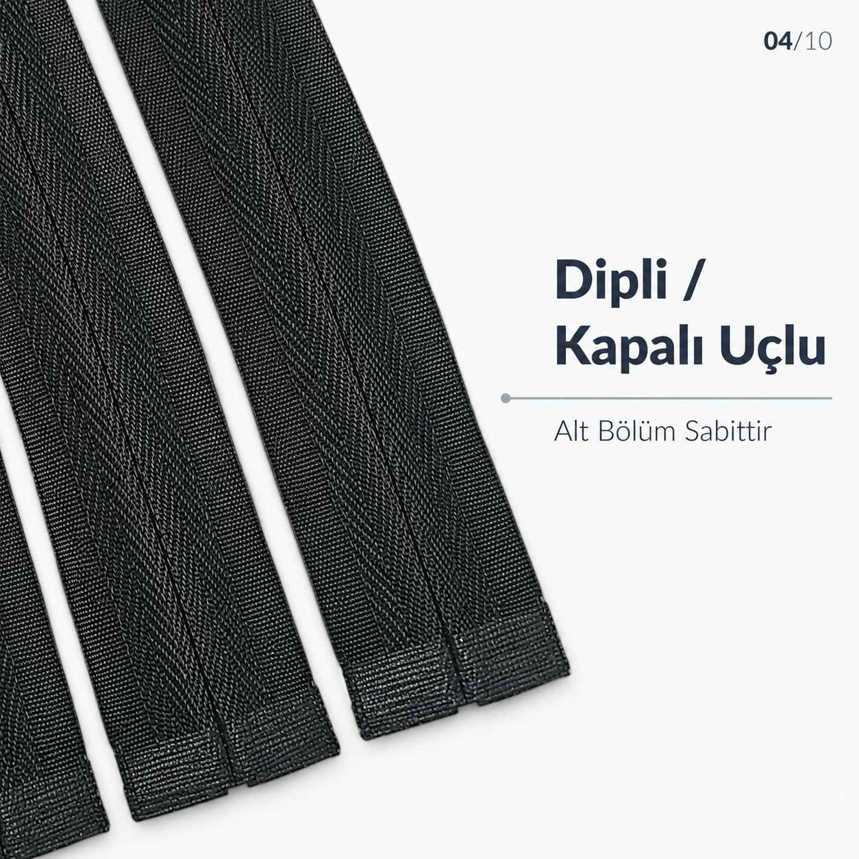 22 cm Siyah Dokuma Tül Dipli Gizli Fermuar – Elbise, Etek ve Abiye İçin ZPG0022DKM