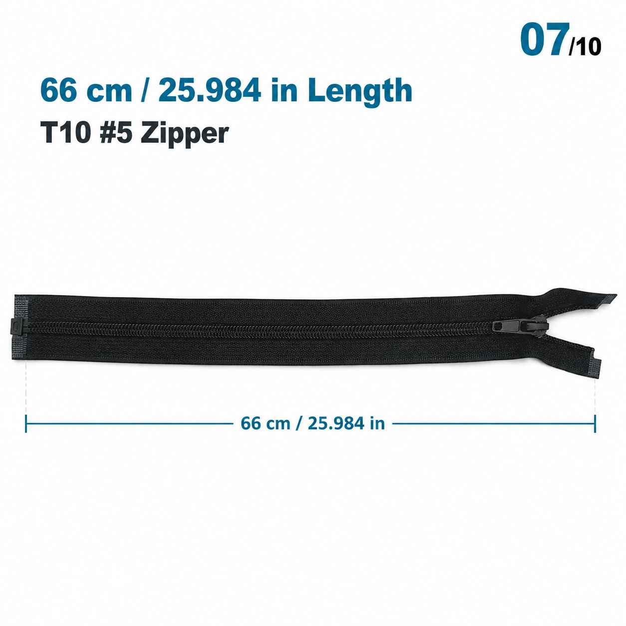 66 cm Tip 10 Siyah Naylon Separe Mont Fermuarı – Açık Uçlu Ceket Fermuarı ZPS0066T10