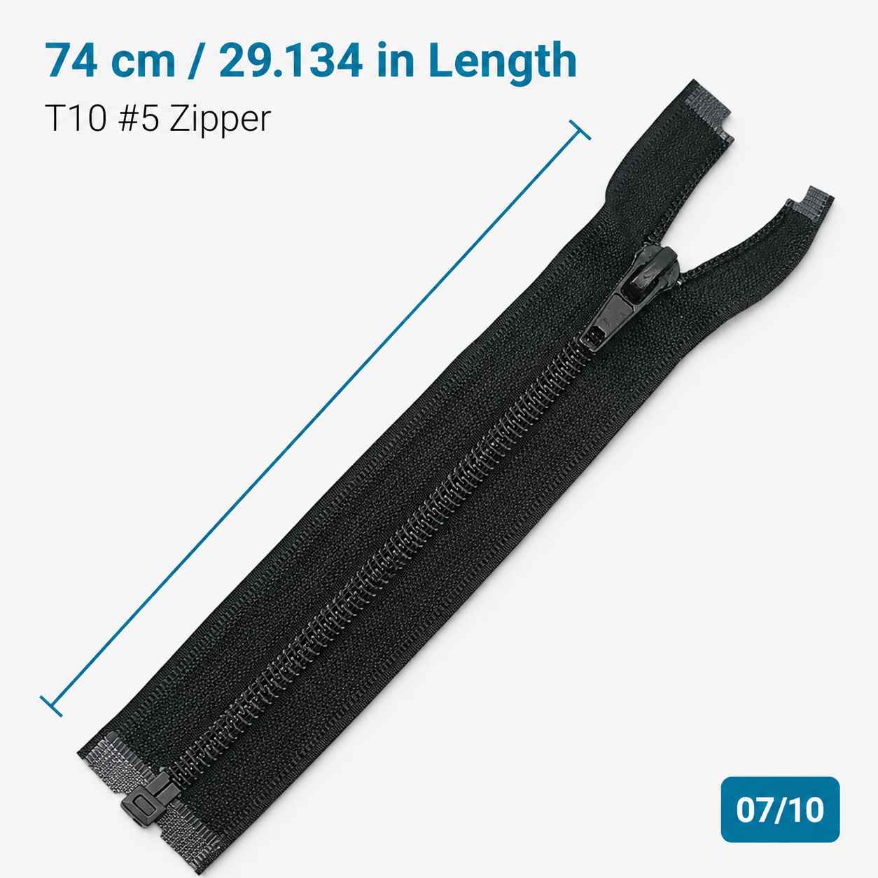74 cm / 29.134 in T10 #5 Black Nylon Open-End Separating Jacket Zipper – ZPS0074T10