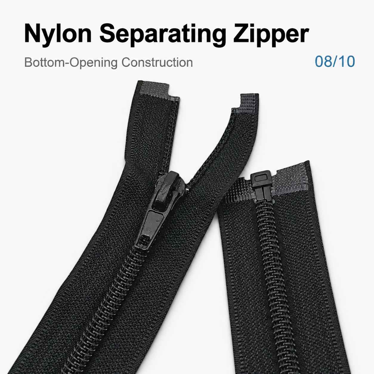 74 cm / 29.134 in T10 #5 Black Nylon Open-End Separating Jacket Zipper – ZPS0074T10