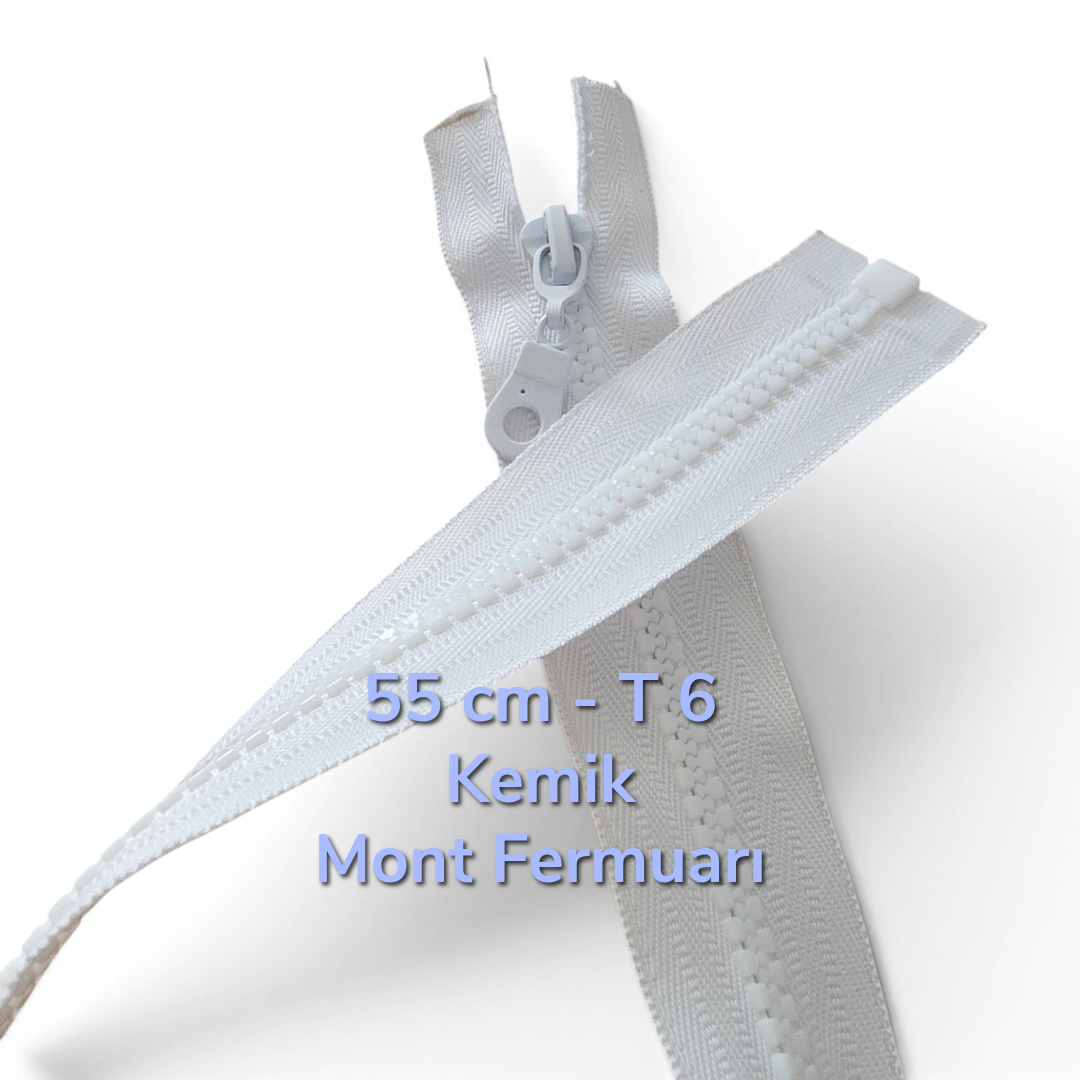 55 cm T6 Kemik Fermuar Açık Uçlu Separe Armut Elcikli Mont ve Ceket İçin ZPK0055T6PROMO