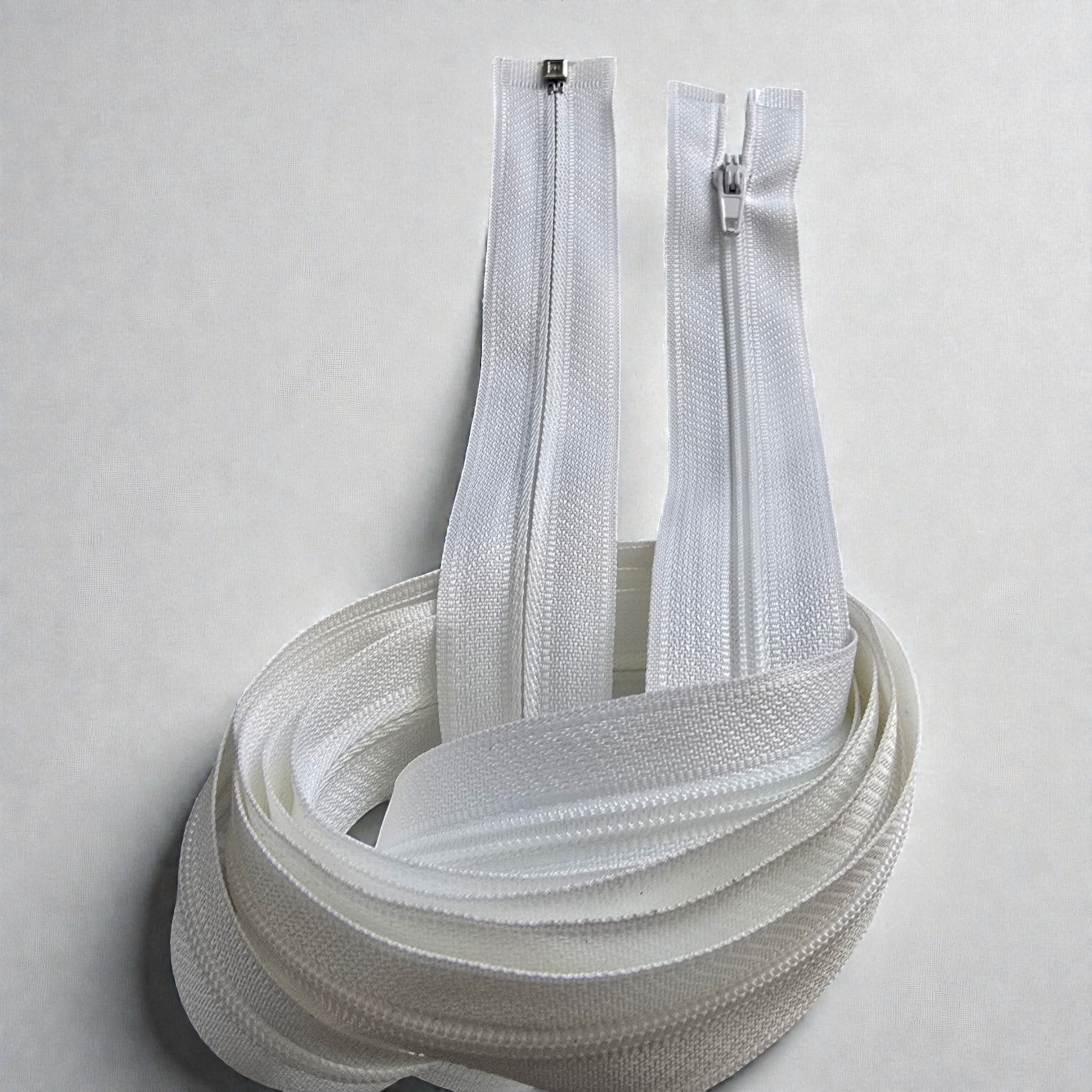 White 160 cm T5 Open-Ended Nylon Zipper – Long Coat, Jacket and Outerwear Zipper - Zp00160T5