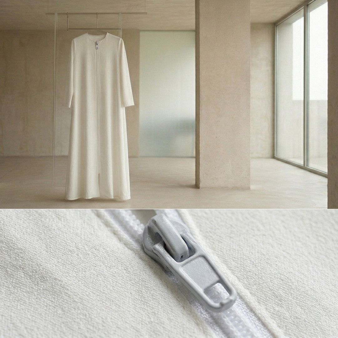 160 cm 62.99" White Abaya Zipper | Open-End Long Garment Zipper | ZP00160T5