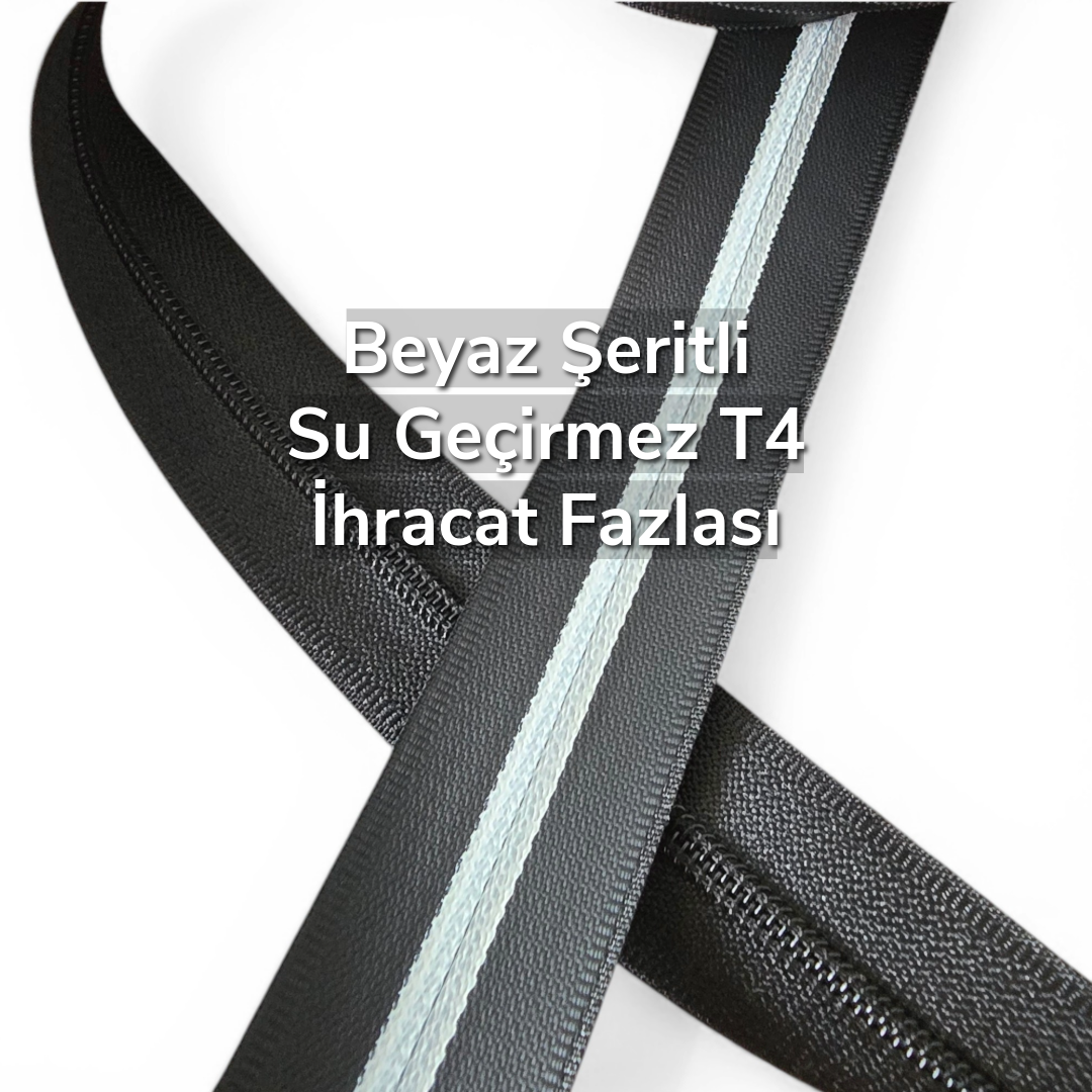 Su Geçirmez Beyaz Şeritli Şerit fermuar TPU T 4 - SRTSGOT4