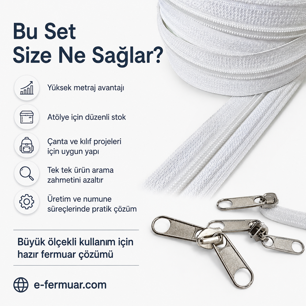 #5 Nylon Zipper Chain Kit for Bag Makers, Cases & Repair Shops – 200 m / 656.17 ft + 100 Sliders ST-0009T10-200M100C