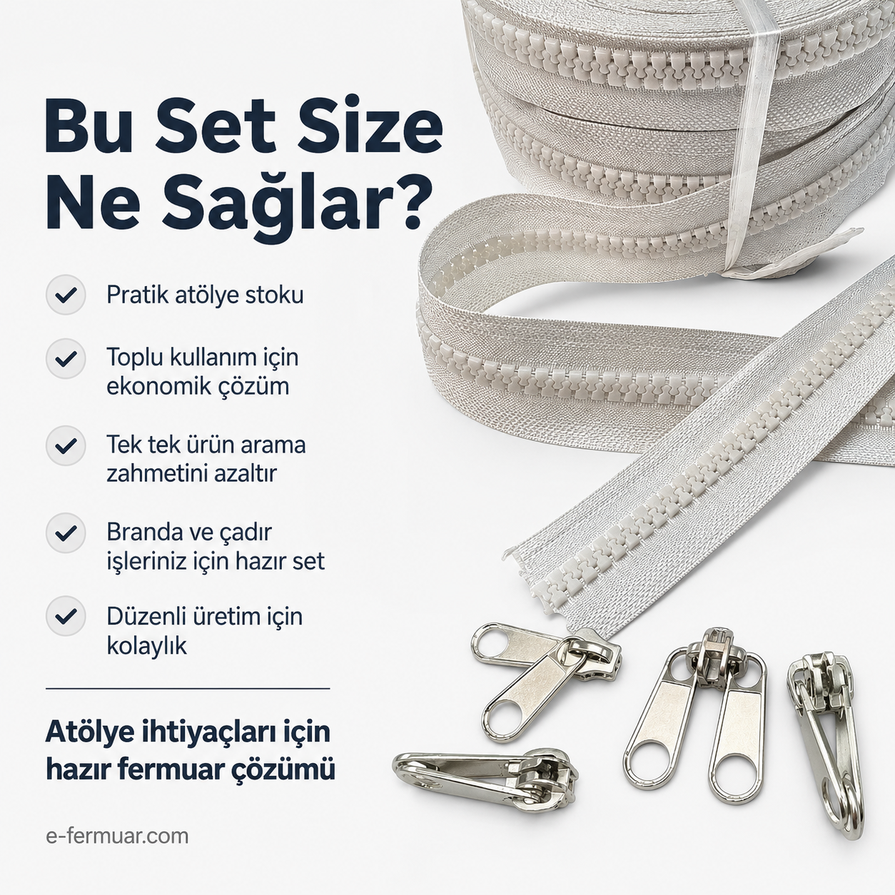 Special #5 molded plastic zipper set for tarp and tent manufacturing.