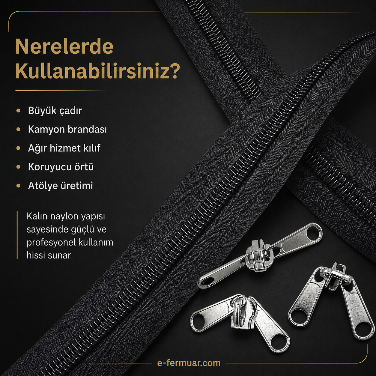 10 metre uzunluğunda dayanıklı T20 naylon fermuar ve 10 adet çekmece içerir.