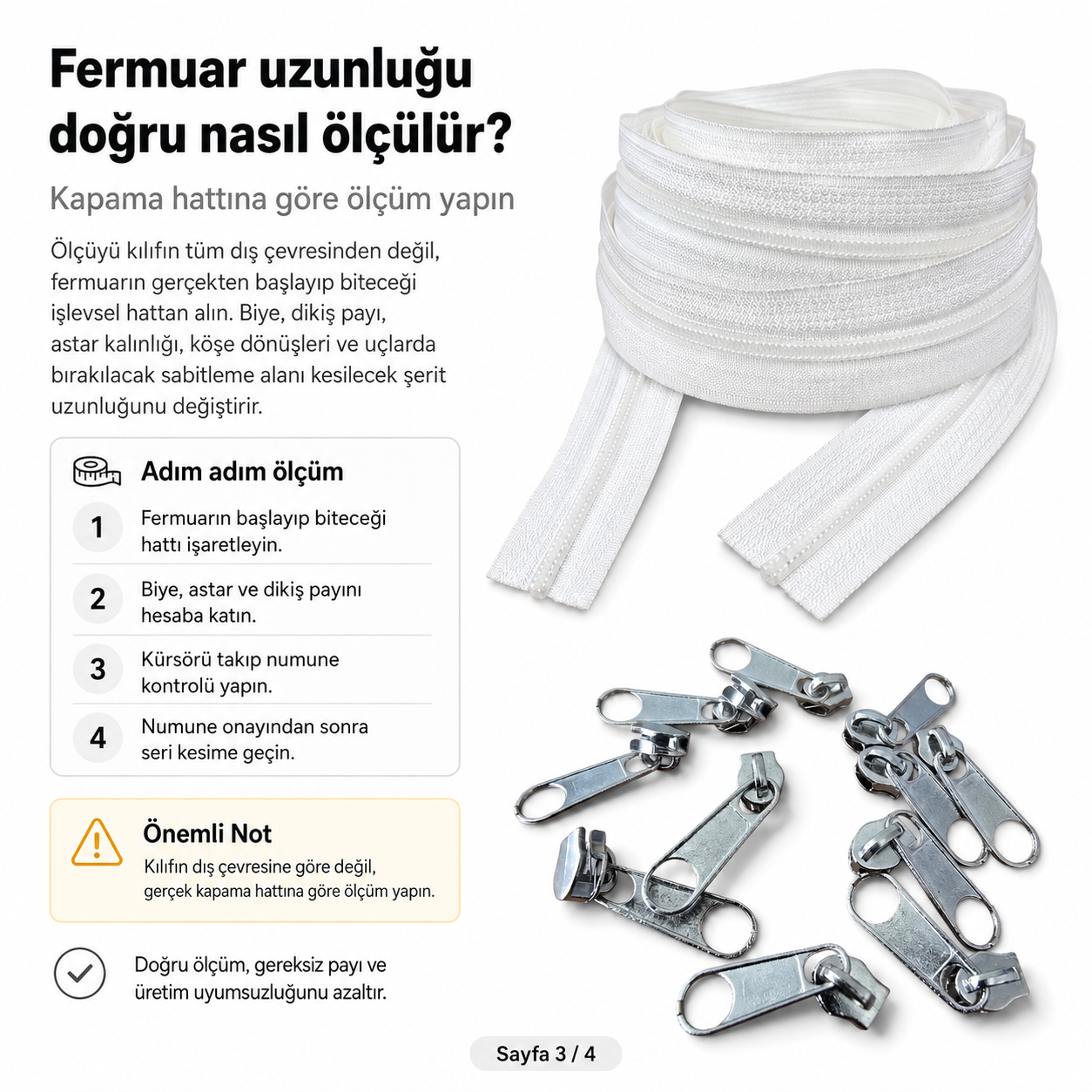 Kırlent, Minder ve Yastık Kılıfları İçin Tip 5 Naylon Şerit Fermuar Üretim Seti – 100 Metre + 200 Tek Elcikli Kürsör ST-T5T-NAYLON-100M200K