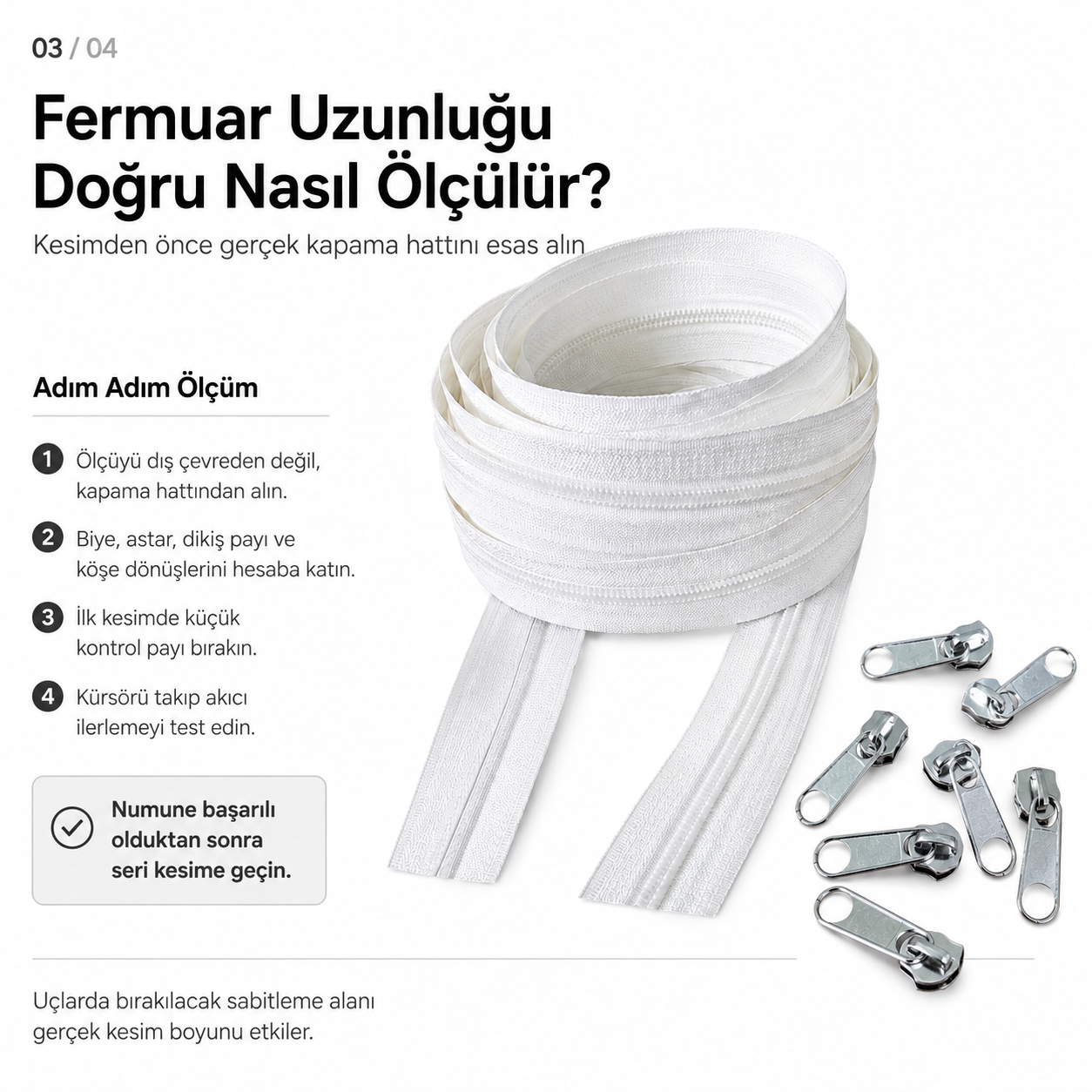 Kırlent, Minder ve Yastık Kılıfları İçin Tip 5 Naylon Şerit Fermuar Üretim Seti – 200 Metre + 400 Tek Elcikli Kürsör ST-T5T-NAYLON-200M400K