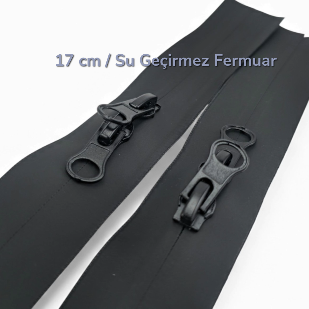 17 cm Su Geçirmez Fermuar | Kısa Boy Teknik Çanta ve Mont Detayı İçin | ZP00017PR